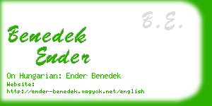 benedek ender business card